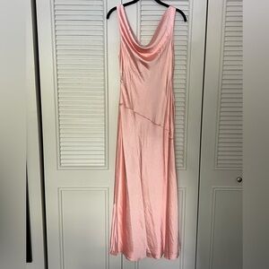 Elegant Pink Women's Cowl Neck Dress